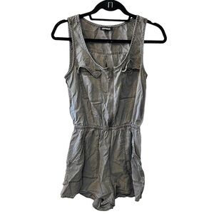 Express Olive Green Romper Small 100% Lyocell S army green